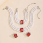 Luxury Multi-Strand Green Gemstone Necklace & Bracelet Set - Image 8