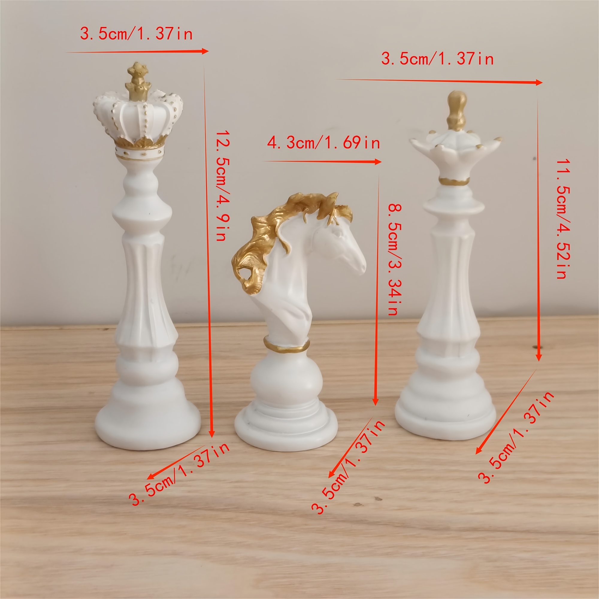 3pcs of Black and Golden Resin Chess Ornaments, Luxurious Black and Golden Chess Pieces, Suitable for Home Decoration- Ideal for Living Rooms and Study Rooms. Desk Arrangement - Image 12