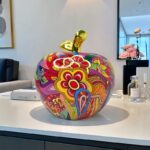 Modern Resin Apple Sculpture - Image 4
