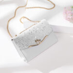 Chic Lattice Mini Crossbody Bag with Chain Strap - Image 2