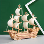 Handcrafted 3D Wooden Ship Puzzle – DIY Art & Craft Kit - Image 3