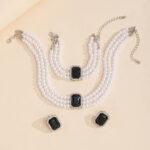Luxury Multi-Strand Green Gemstone Necklace & Bracelet Set - Image 6