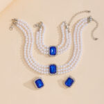 Luxury Multi-Strand Green Gemstone Necklace & Bracelet Set - Image 5