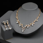 3-Piece Rhinestone Water Drop & Clover Jewelry Set - Image 7