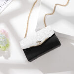 Chic Lattice Mini Crossbody Bag with Chain Strap - Image 9