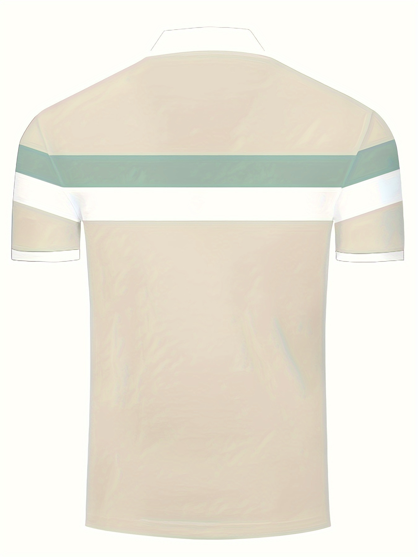 Men'S Polo Shirt with Summer White, Black, And Pink Striped Design, Featuring Short Sleeves, Contrasting Cuffs with White Trim, And a Three-Button Collar. It'S Stylish And Casual, Made from Breathable And Skin-Friendly Fabric - Image 9