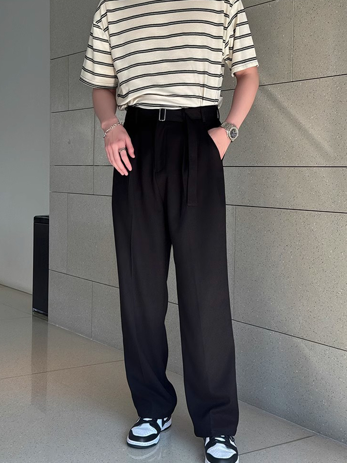 Men'S Draped Ice Slik Suit Pants, 2025 Summer New Premium, Trendy Straight Leg Wide Leg Casual Pants - Image 3