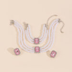 Luxury Multi-Strand Green Gemstone Necklace & Bracelet Set - Image 9