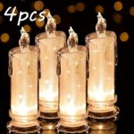4-Pack Realistic Flickering LED Flameless Candles with Batteries- Suitable Family Dinners, Weddings, Festivals- Valentine's Day,, Halloween Gifts, Flameless Flickering Candles, Romantic Lighting, Decorative Lights,, Ambient Lighting,