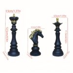 3pcs Luxury Golden & Black Chess Set - Image 7