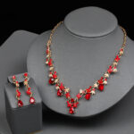 3-Piece Rhinestone Water Drop & Clover Jewelry Set - Image 5