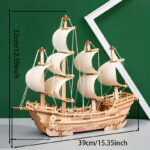 Handcrafted 3D Wooden Ship Puzzle – DIY Art & Craft Kit - Image 5