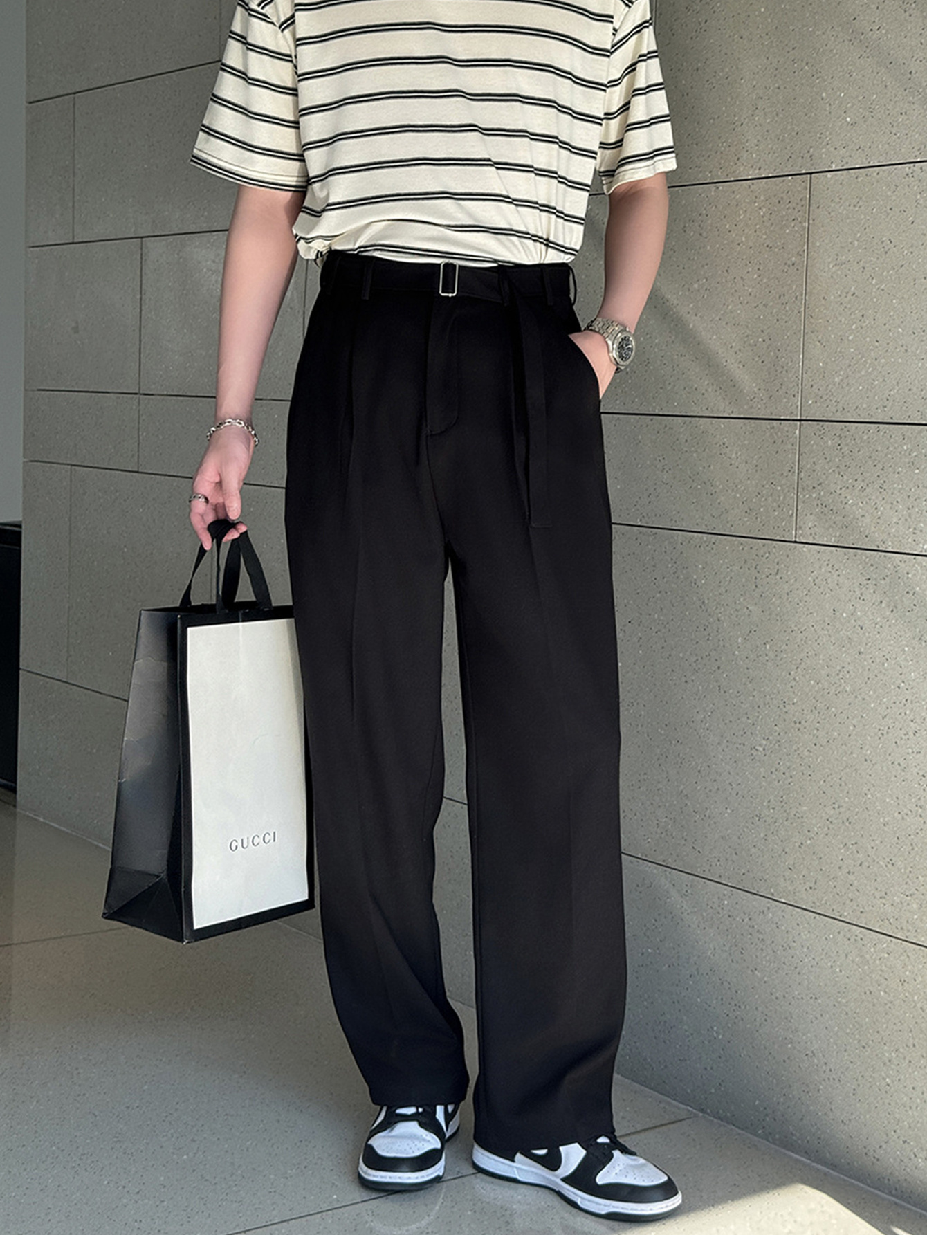 Men'S Draped Ice Slik Suit Pants, 2025 Summer New Premium, Trendy Straight Leg Wide Leg Casual Pants - Image 7