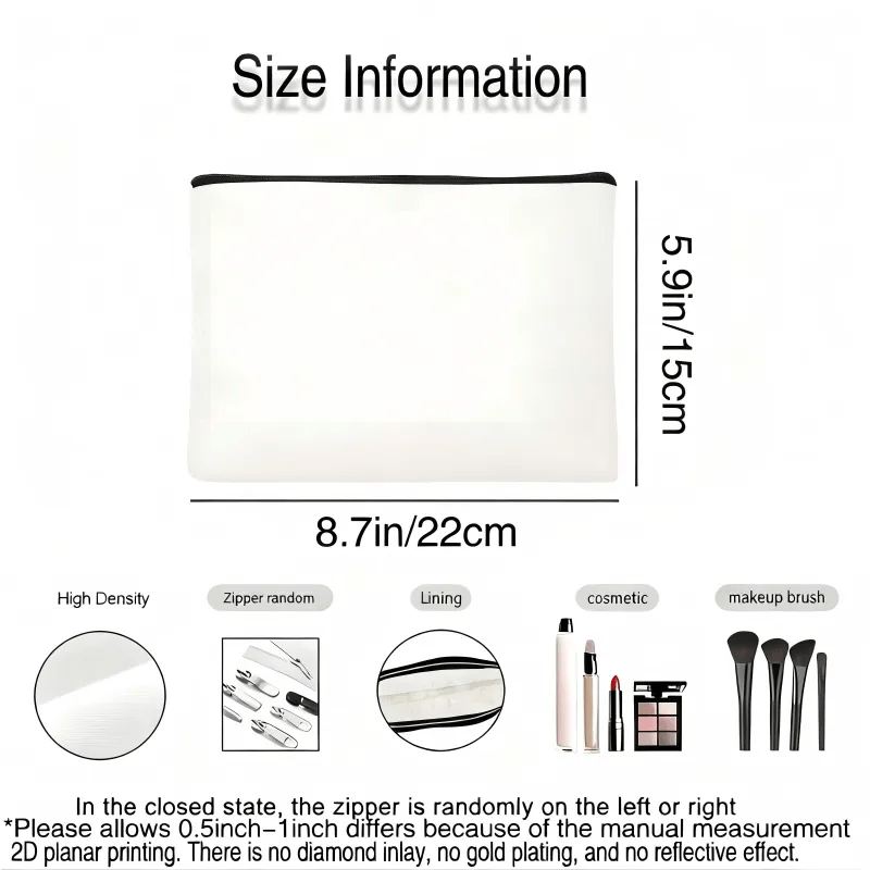 A Single Portable Bag Featuring a Golden Palette, Brushes, Lipstick, Eyeshadow, Foundation, Blush, And Setting Powder Design. It'S Lightweight, Foldable, Zippered, And Makes a Perfect Gift for Makeup Lovers with Its 2D Flat Print - Image 5