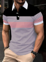 Men's Striped Polo Shirt – Breathable Short Sleeve Casual - Image 3