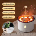 New Creative Ultrasonic Essential Oil Humidifier Volcano Aromatherapy Machine Spray Jellyfish Air Flame Humidifier Diffuser - Image 2