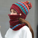 Korean 3-Piece Knitted Winter Set – Pom-Pom Beanie, Mask & Infinity Scarf | Sufiyana Store - Image 2