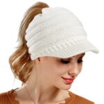 Women’s Ponytail Beanie Tail Hat – Winter Warm Non-Slip Knit Messy Bun Visor Cap for Women | Sufiyana Store - Image 10
