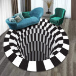 3D Vortex Carpet Black White Grid Bottomless Hole Illusion Rug Living Room Bedroom Anti-Slip Floor Mats Home Fashion Carpet Rugs - Image 7