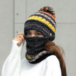 Korean 3-Piece Knitted Winter Set – Pom-Pom Beanie, Mask & Infinity Scarf | Sufiyana Store - Image 6