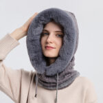 Winter Thick Plush Hat with Scarf – Windproof Warm Knit Hooded Hat for Women | Sufiyana Store - Image 9