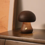 INS Wooden Cute Mushroom LED Night Light With Touch Switch  Bedside Table Lamp For Bedroom Childrens Room Sleeping Night Lamps Home Decor - Image 6