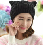 Handmade 3D Cute Knitted Cat Ear Beanie – Winter Warm Crochet Animal Hat for Women & Men | Sufiyana Store - Image 2