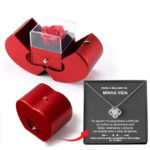 Fashion Jewelry Box Red Apple Christmas Gift Necklace Eternal Rose For Girl Mother's Day Valentine's Day Gifts With Artificial Flower Rose Flower Jewelry Box - Image 6