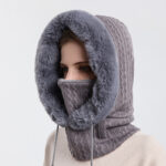 Winter Thick Plush Hat with Scarf – Windproof Warm Knit Hooded Hat for Women | Sufiyana Store - Image 6