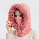 Winter Thick Plush Hat with Scarf – Windproof Warm Knit Hooded Hat for Women | Sufiyana Store - Image 5